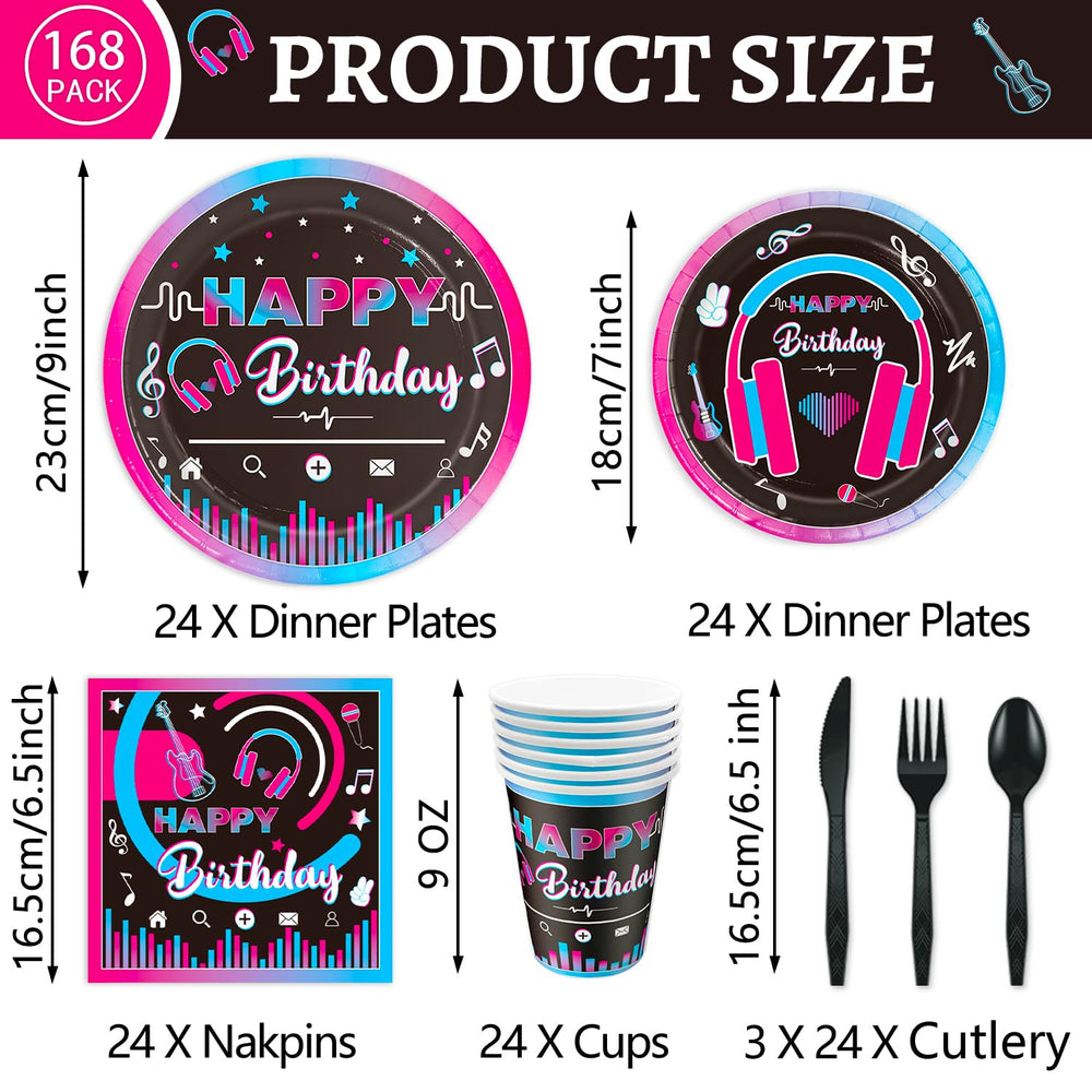 QIYANPAX 7-inch music plates with whimsical notes for festive tables.