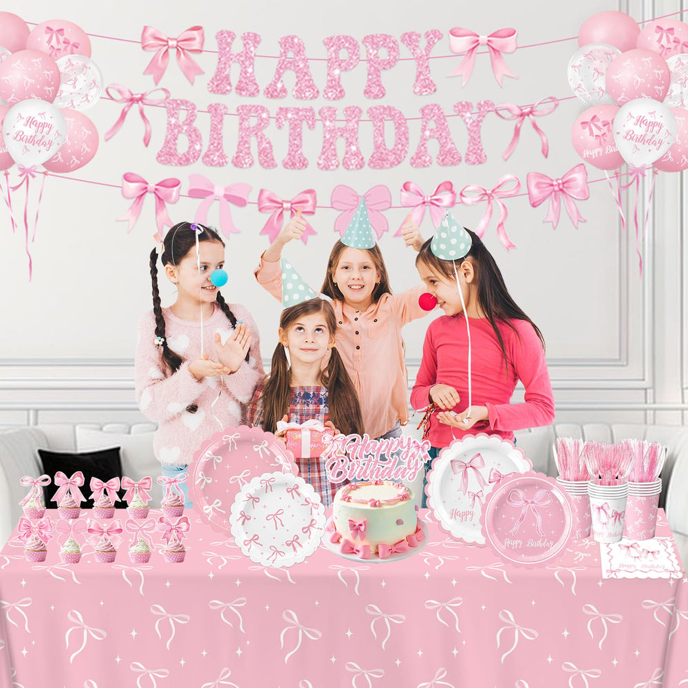 QIYANPAX Pink Bow Banner: adds a celebratory focal point and photo-worthy backdrop.