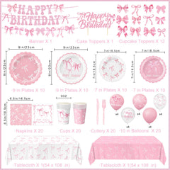 QIYANPAX Pink Bow Dessert Plates 7inch: charming detail for sweet treats and coordinated table setup.