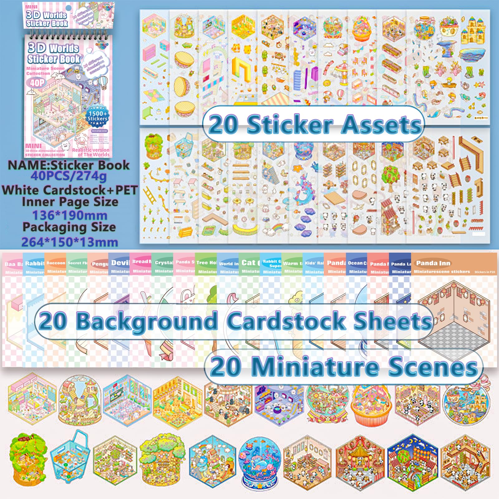QIYEELOO DIY 3D stickers for mix-and-match scenes