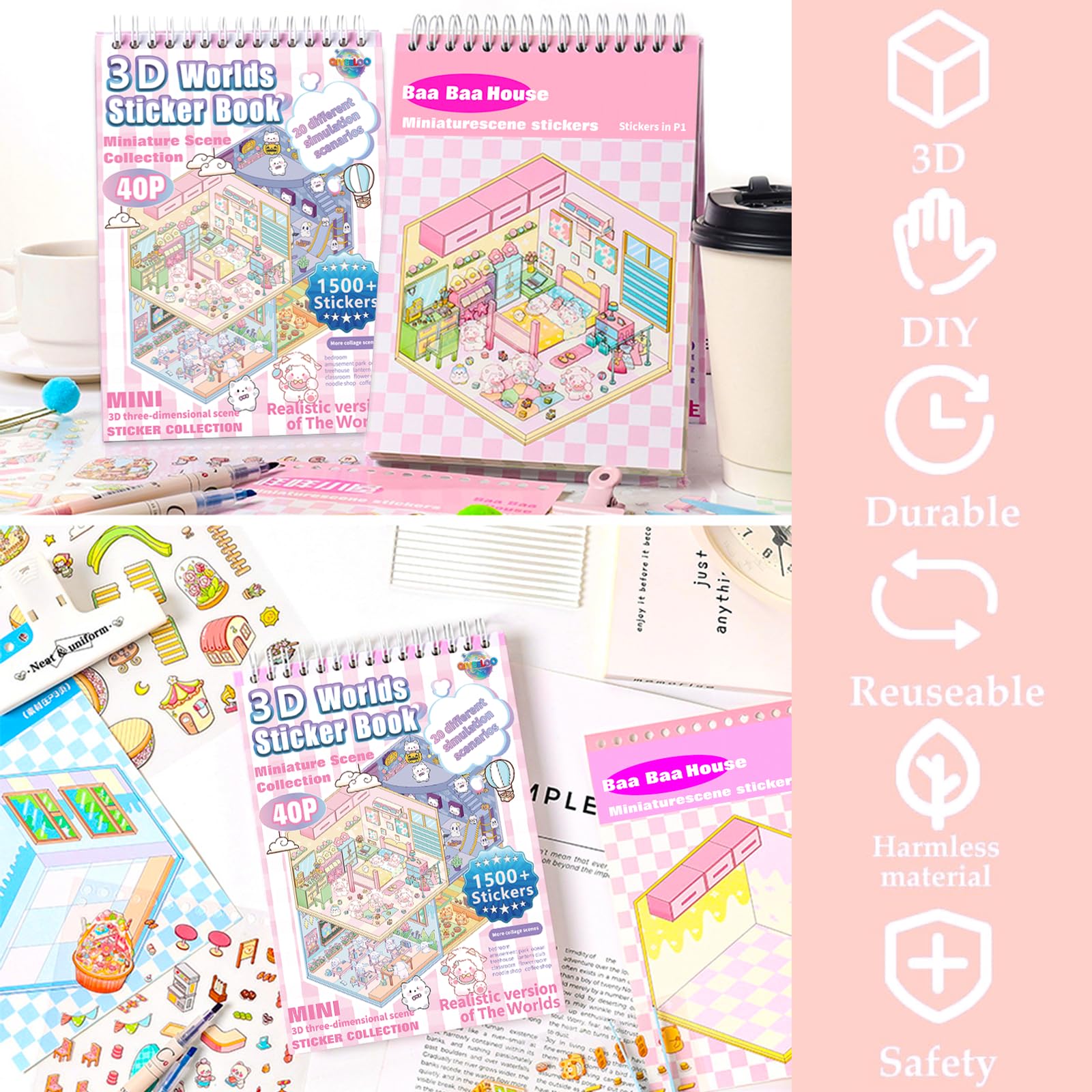 QIYEELOO waterproof stickers cling to bottles, laptops, and more