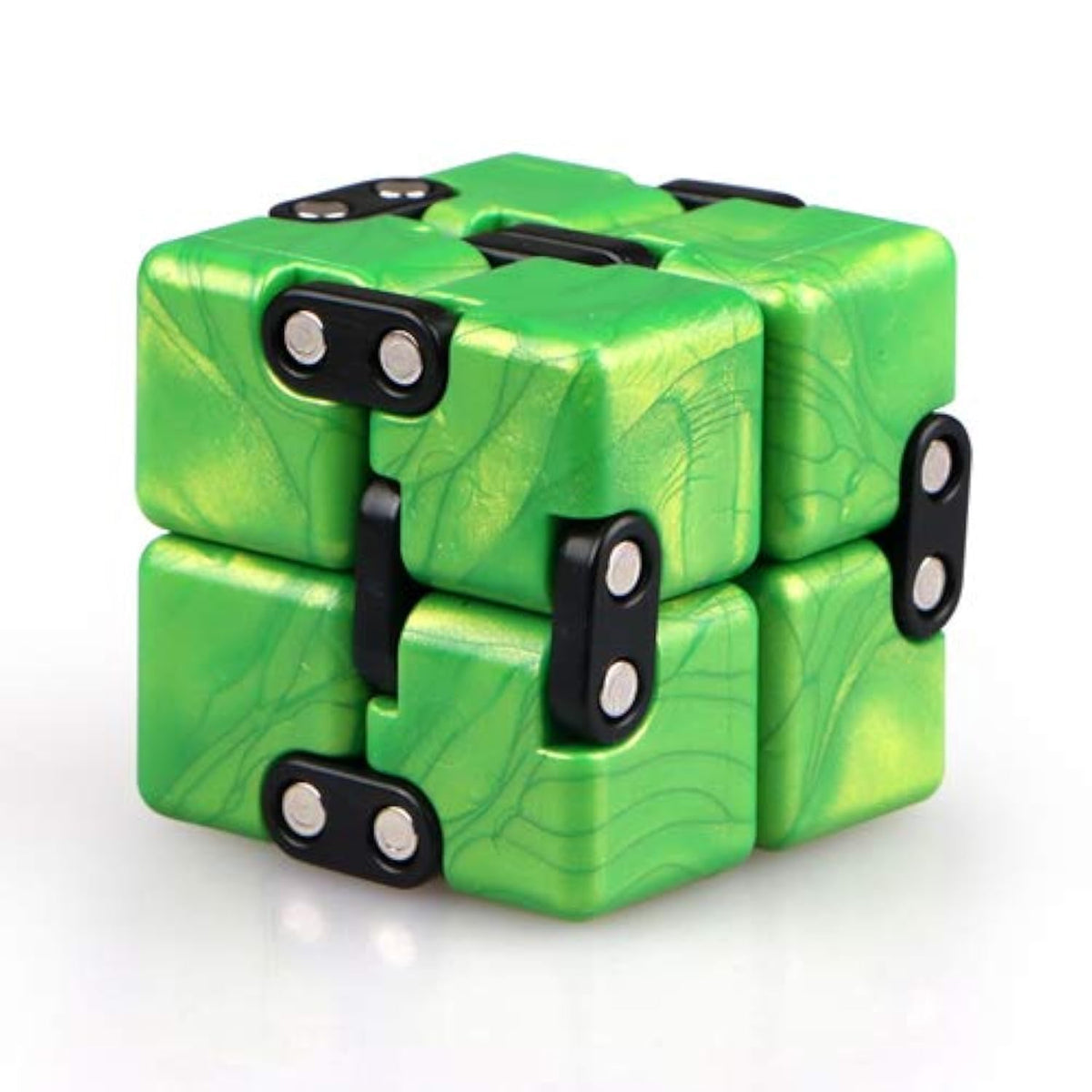 QiyI Little Golden Elephant infinity cube emerald green, closed view, aids focus on tasks.