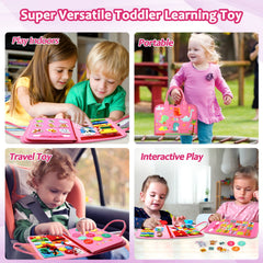 Qizfun Busy Board clock and calendar teach time concepts in a playful way.