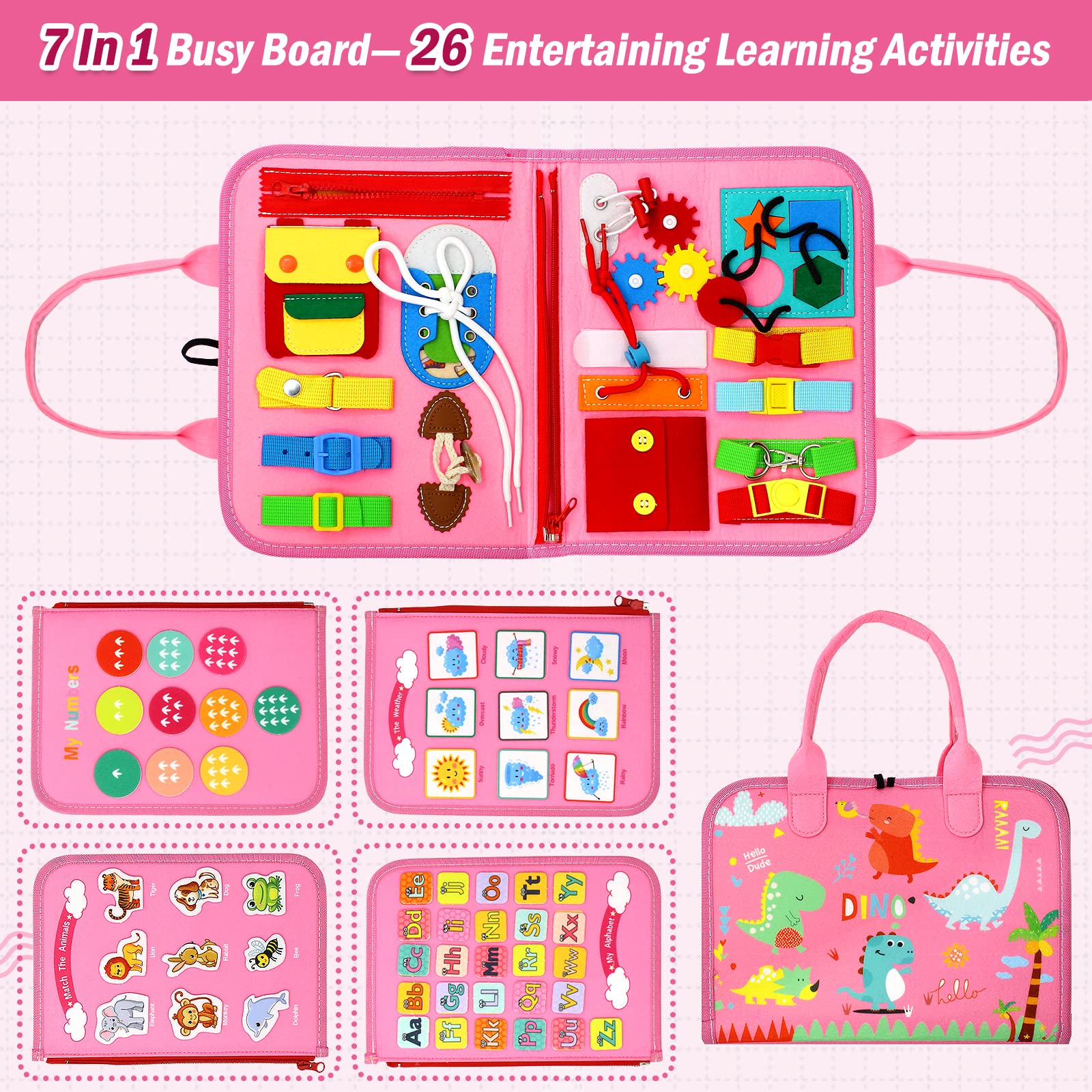 Qizfun Busy Board shoelaces encourage practical life skills in a portable design.