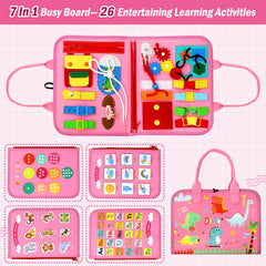 Qizfun Busy Board shoelaces encourage practical life skills in a portable design.