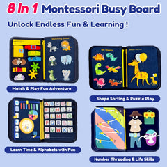 Qizfun Dinosaur Busy Board gears and puzzles for problem-solving play