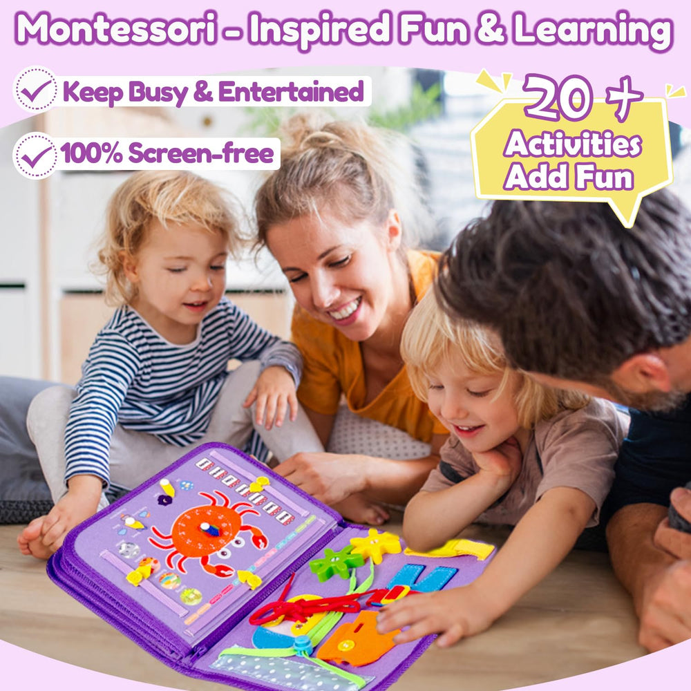 Qizfun Mermaid Busy Board button page supports everyday independence with concrete tasks.