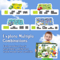 QKSKYP Dinosaur Theme Track Set brings prehistoric adventures to puzzle play.