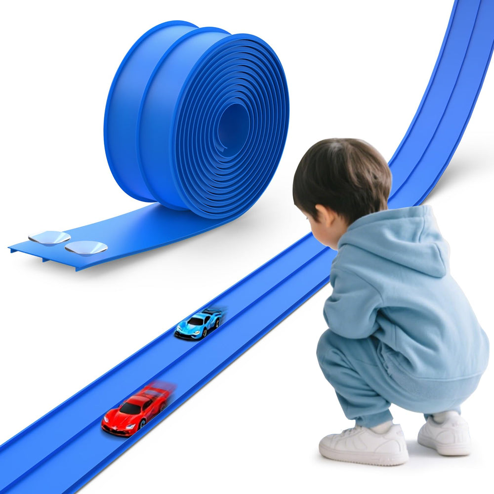 QLANGGO flexible track 15ft wheel lane for extended play with 1/64 cars