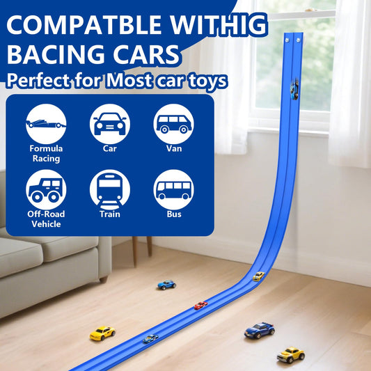 QLANGGO suction cups secure the track on smooth surfaces for stable racing
