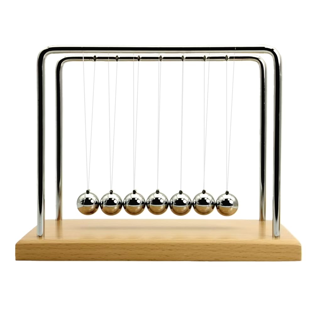 QLKUNLA Newtons Cradle beech wood gift idea for science lovers.