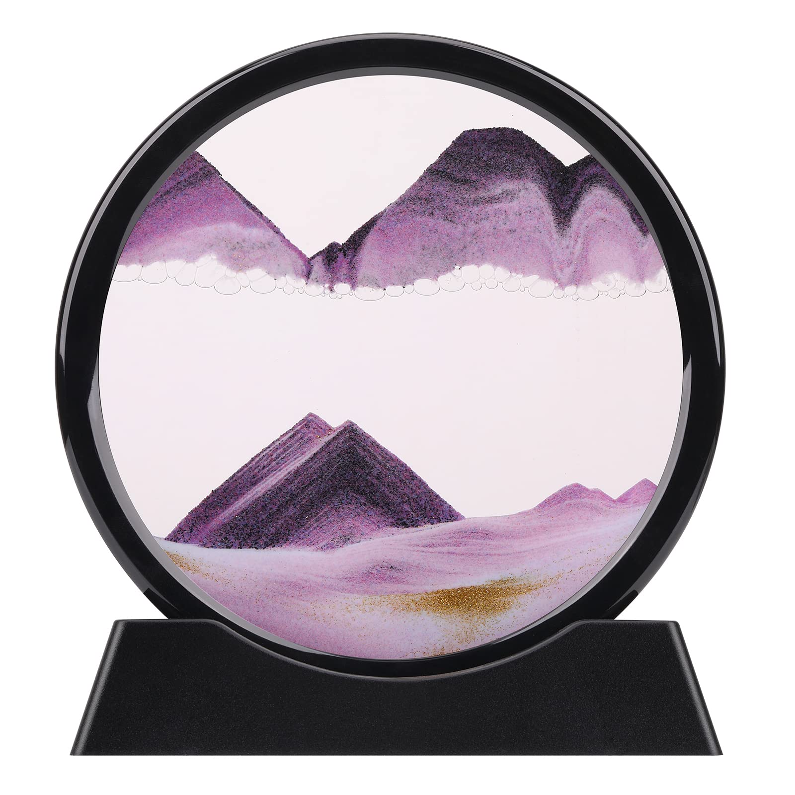 QLKUNLA moving sand art picture 7-inch purple shows calming motion for desk relaxation
