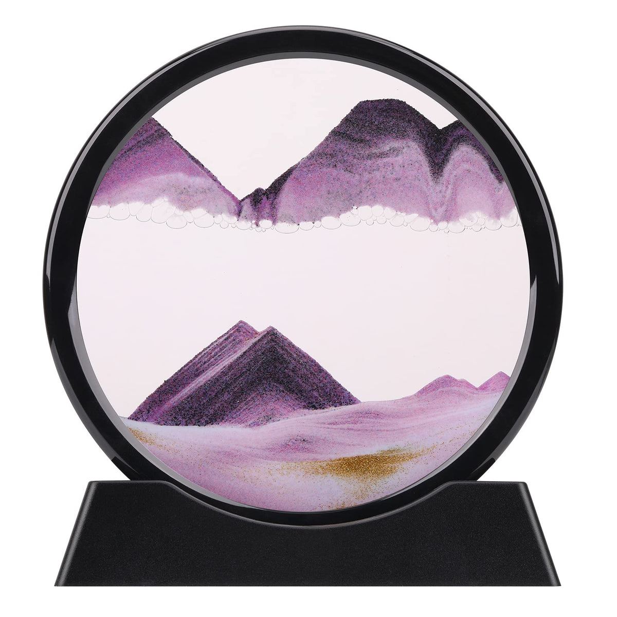 QLKUNLA moving sand art picture 7-inch purple shows calming motion for desk relaxation