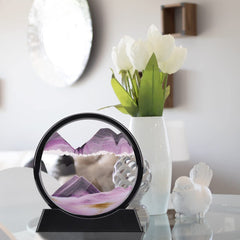 QLKUNLA sand art decor for desk or shelf in purple tones