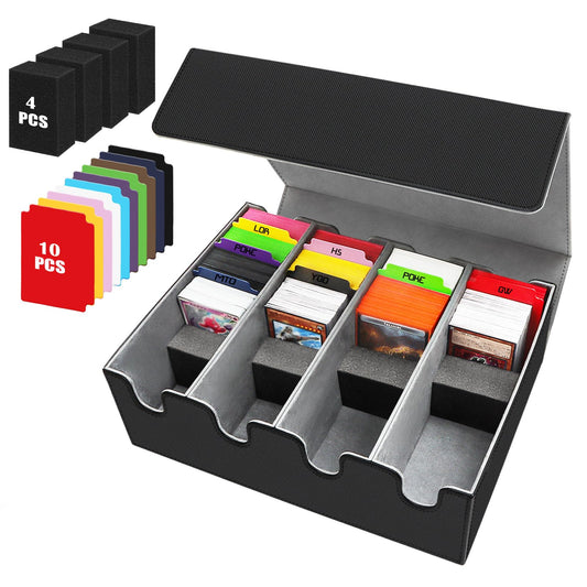 QLOUNI card storage box capacity view showing space for 2800 plus cards