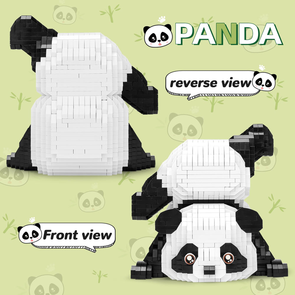 QLT QIAOLETONG Panda 1325-piece top view highlighting dense brick collection.