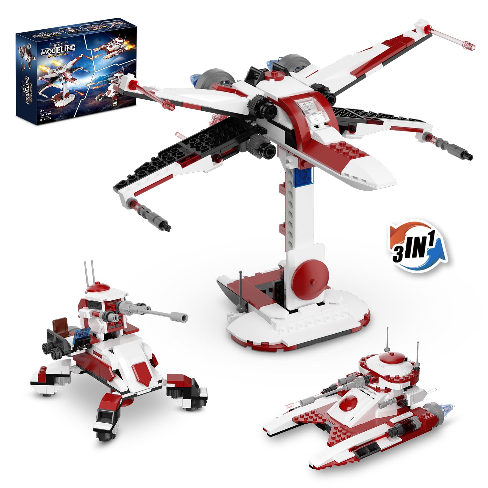 QLT QIAOLETONG 3-in-1 space vehicle bundle for creative building