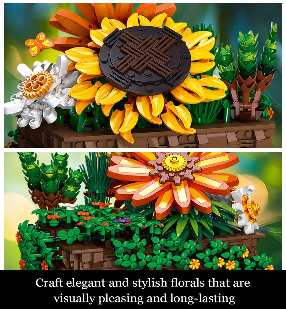 QLT QIAOLETONG colorful flowers panel emphasizes sunflowers and daisies for cheerful focal points.