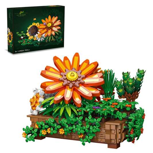 QLT QIAOLETONG sunflower bonsai assembly shows ivy and blooms for a calming home display.