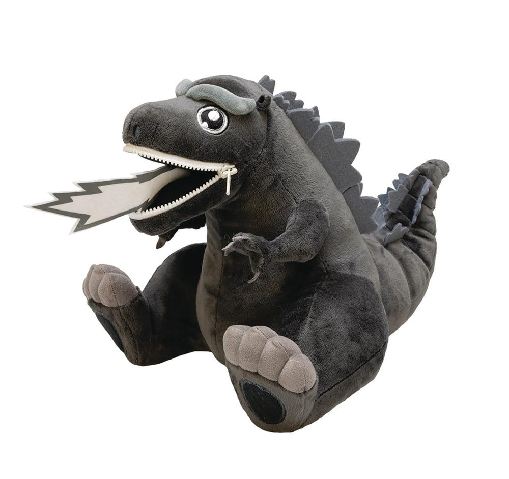 QMx Godzilla Zippermouth Plush stands 8.75 inches tall, ideal shelf display for kaiju collectors.