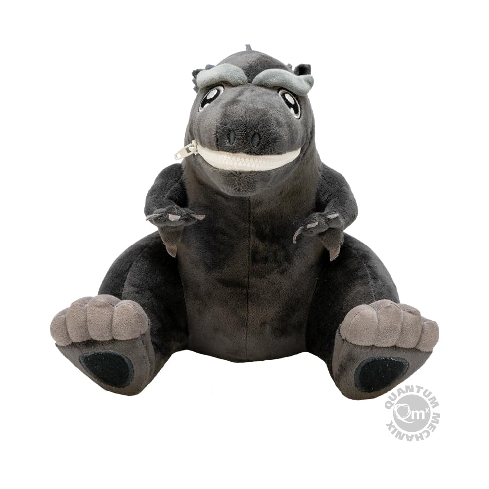 QMx Godzilla Zippermouth Plush dorsal fins accent retro kaiju styling on your shelf.