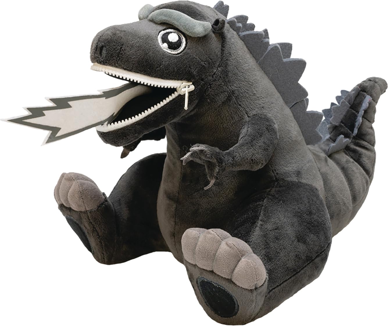 QMx Godzilla Zippermouth Plush felt claws convey tactile detail for a collectible centerpiece.