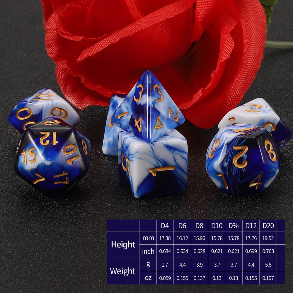 QMAY DND dice set blue-white d12 – precise outcomes for critical moments.