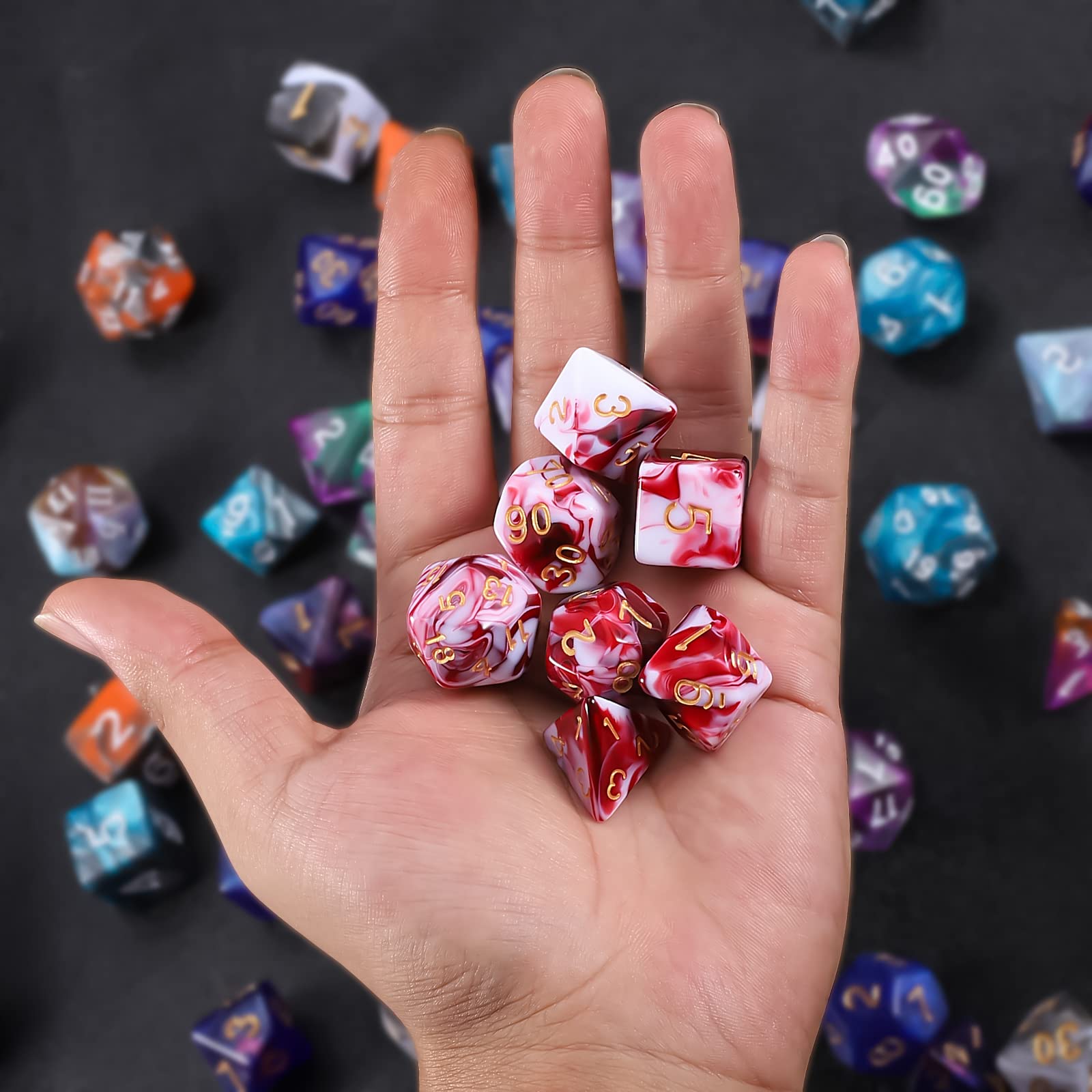QMAY multi-sided dice for D&D dragons and dungeon adventures.