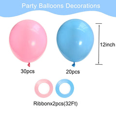 Qmraercu gender reveal party decor using pink and blue latex balloons