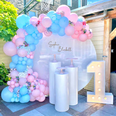Qmraercu durable latex pink-blue balloons suitable for any party theme