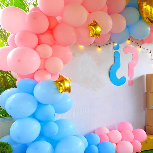 Qmraercu pink-blue balloons with ribbon included for easy hanging