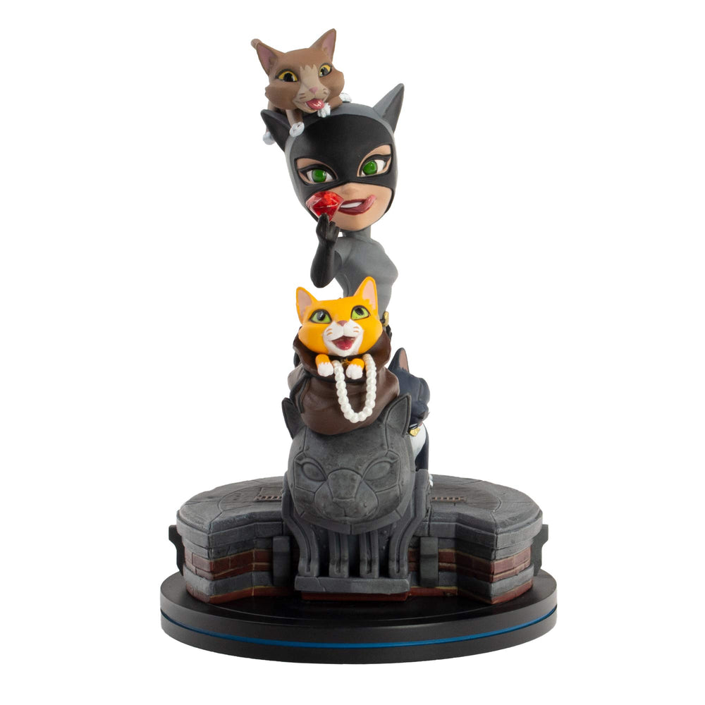 QMx Catwoman Q-Fig Elite gargoyle base detail with dramatic pose.