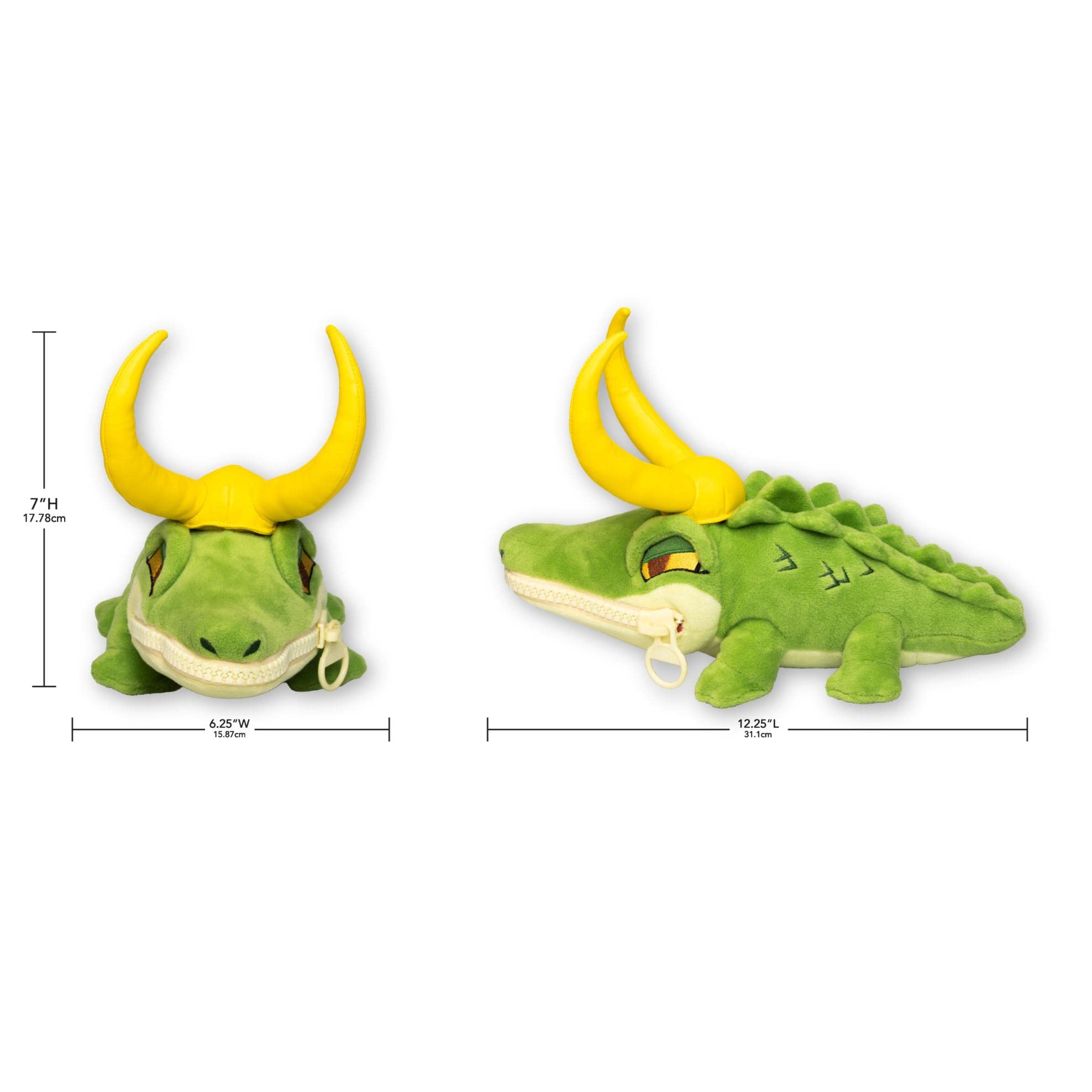 QMx Alligator Loki Zippermouth Plush is a 12-inch centerpiece for shelves and desks.