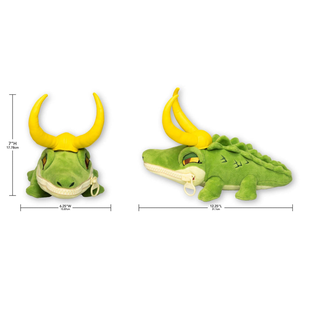 QMx Alligator Loki Zippermouth Plush is a 12-inch centerpiece for shelves and desks.