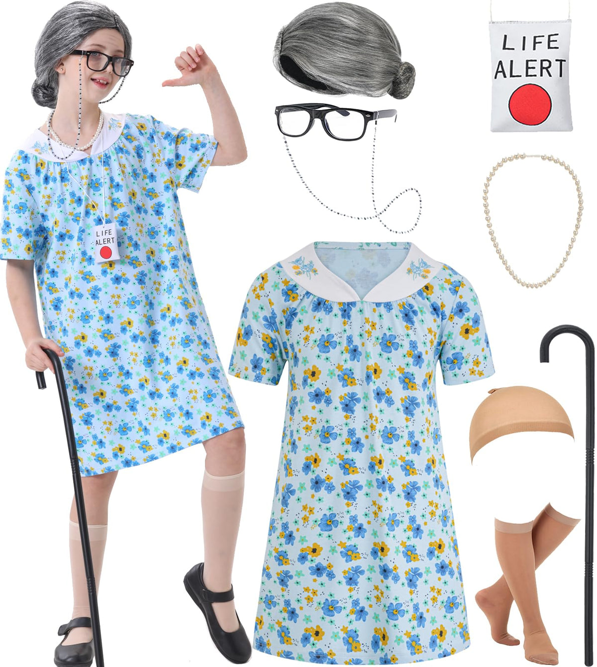 qnprt old lady dress: comfortable, durable cosplay for school events