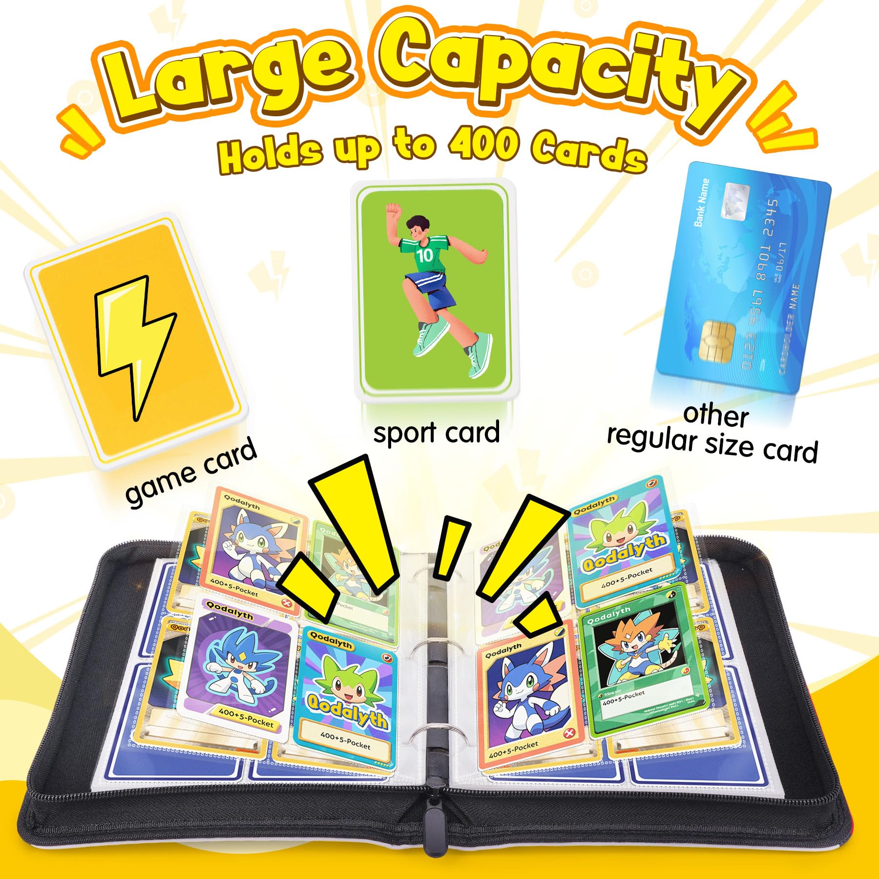 Includes five hard plastic sleeves to protect and showcase prized cards.