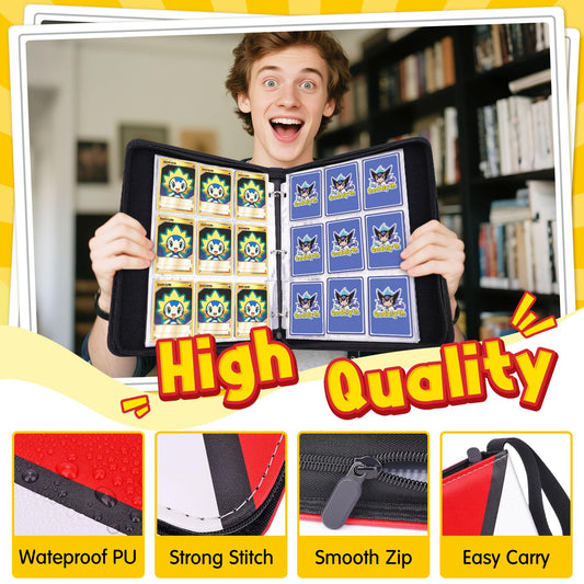 Qodalyth Card Binder double-sided display showing up to 900 cards.