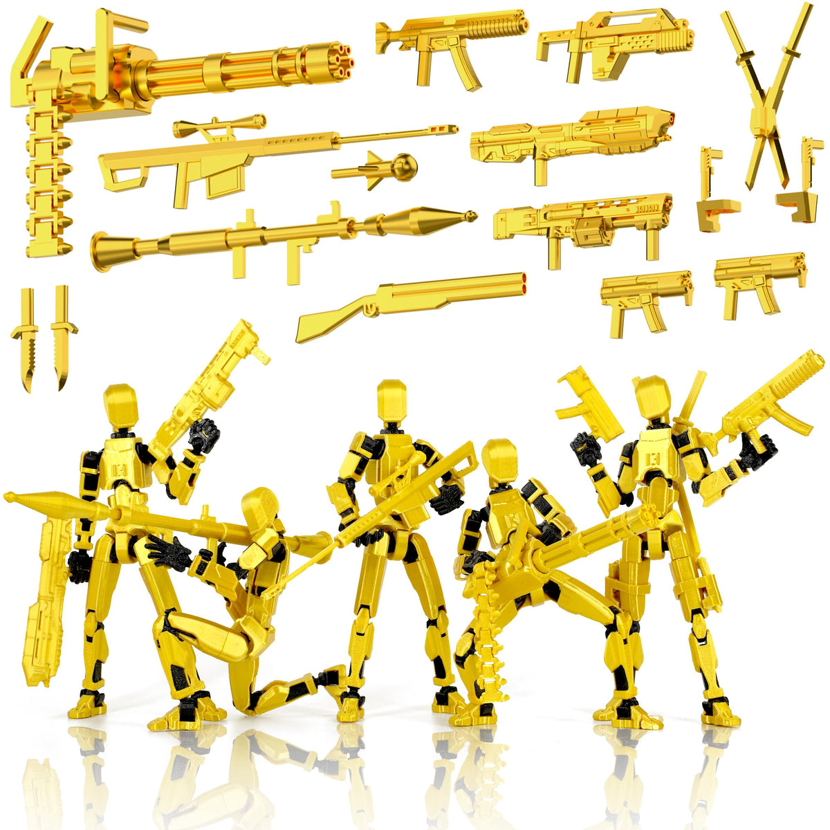 Qoopower Gatling Gun T13 Titan 13 action figure assembled for sturdy display