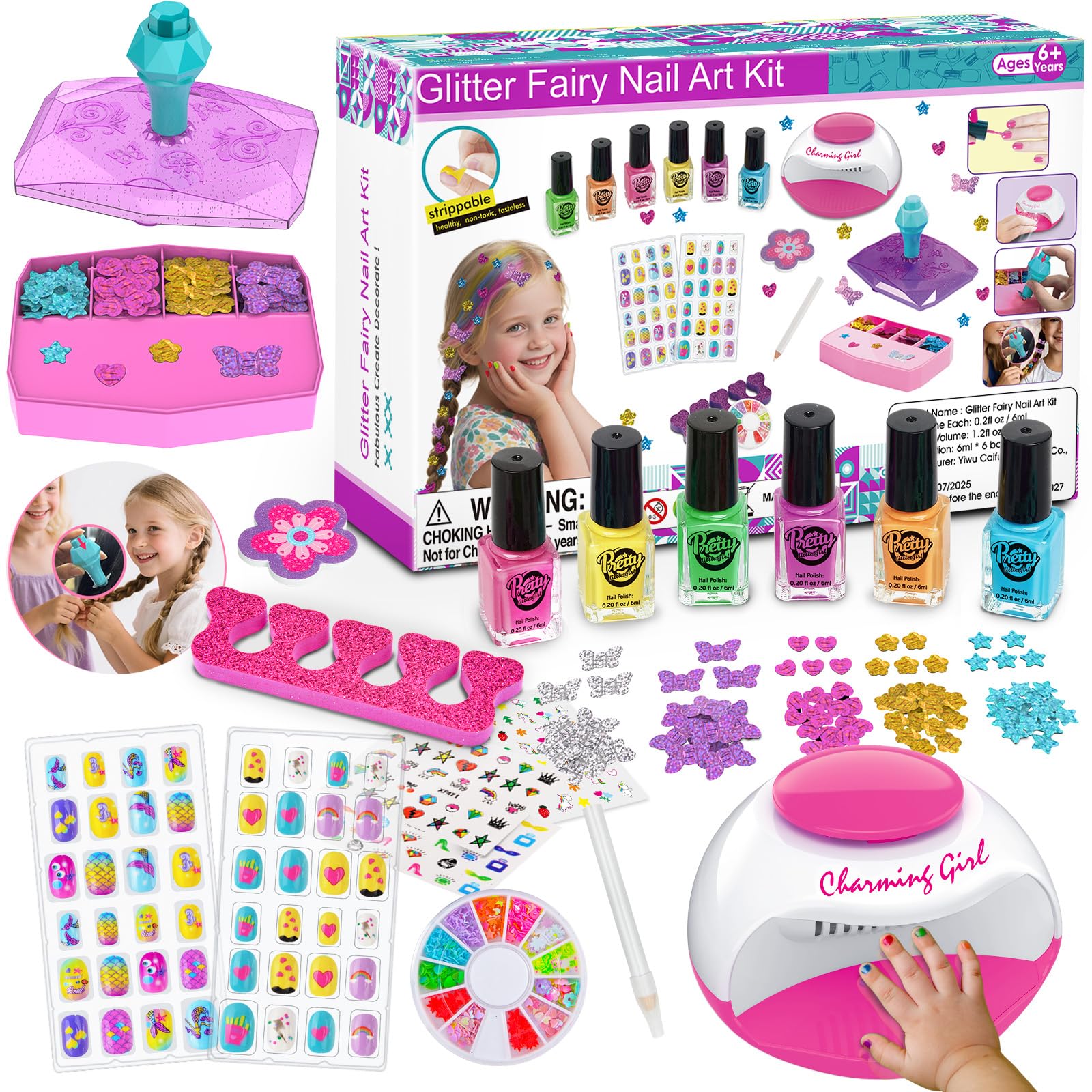 QoQlz Kids Nail Polish Set with six colors for easy at-home manicures