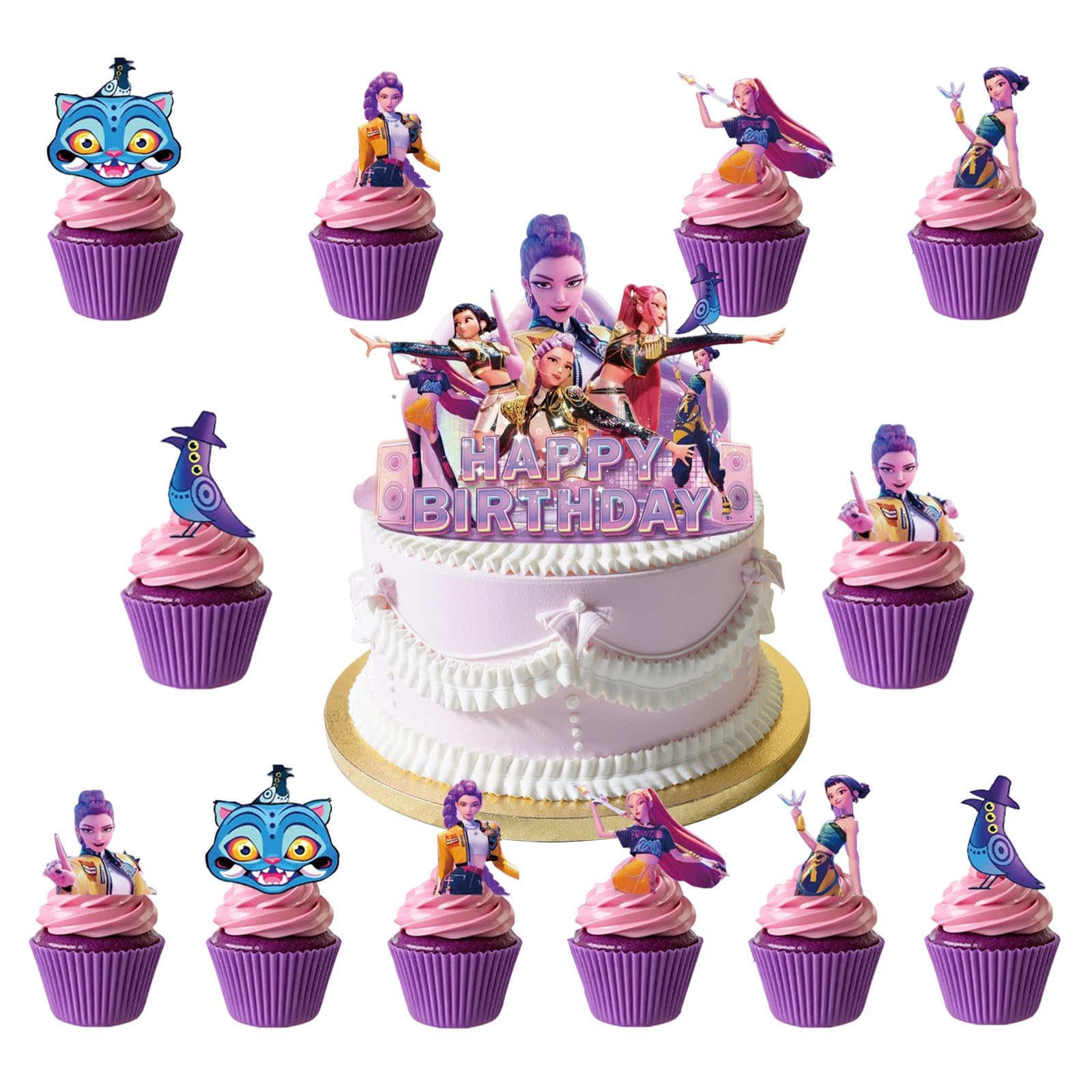 QOQXQOOH Happy Birthday topper adds festive charm to a cake