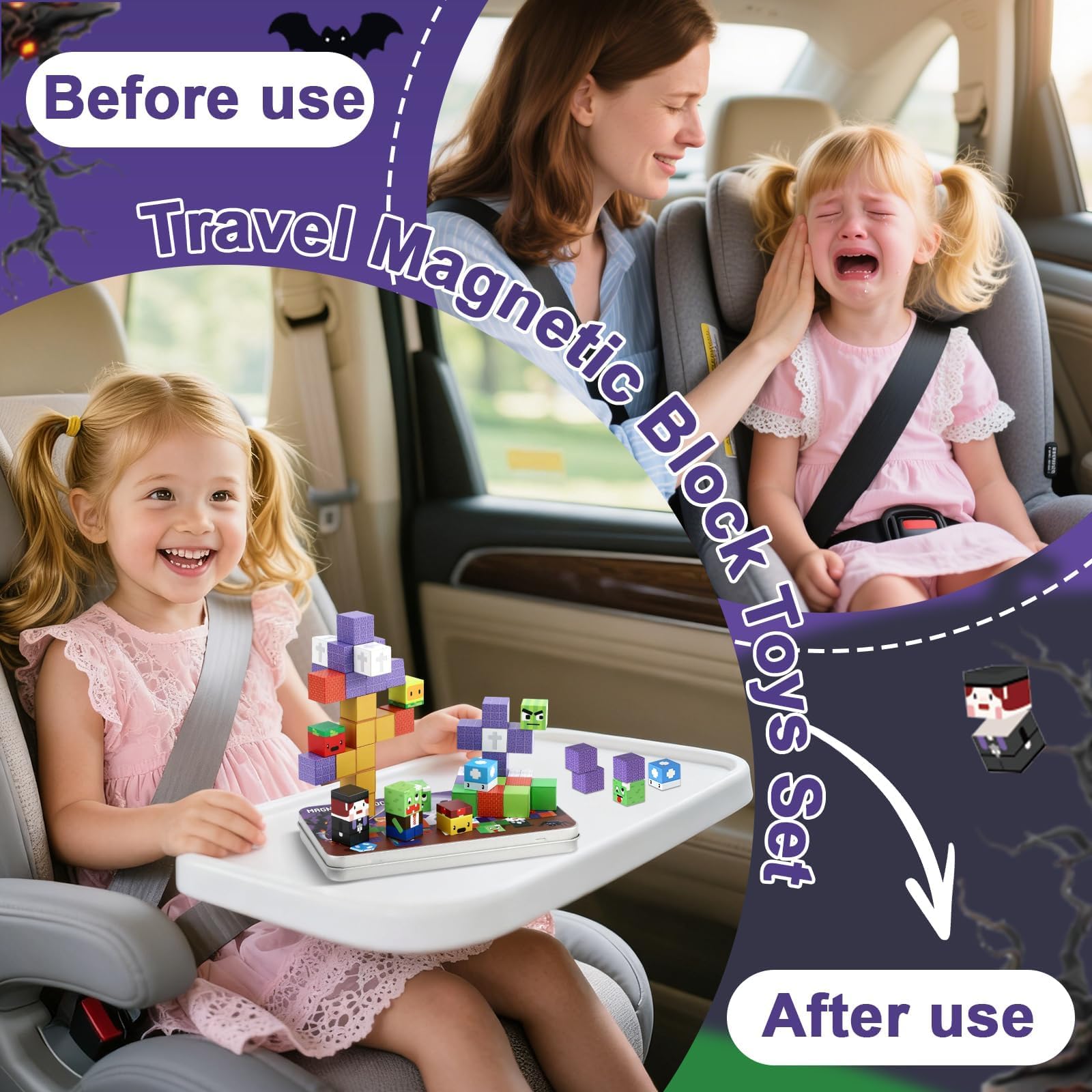 QOUBAI magnetic tiles for kids promote tactile exploration and coordination
