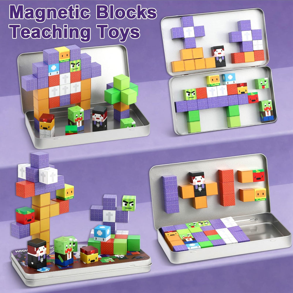 QOUBAI portable travel tin box keeps blocks organized during trips