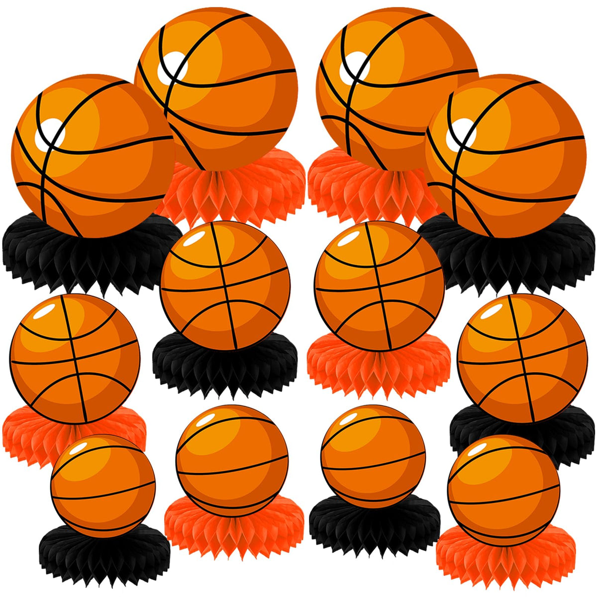 QOUBAI basketball centerpiece honeycomb 4-3 inch size for sturdy party tables
