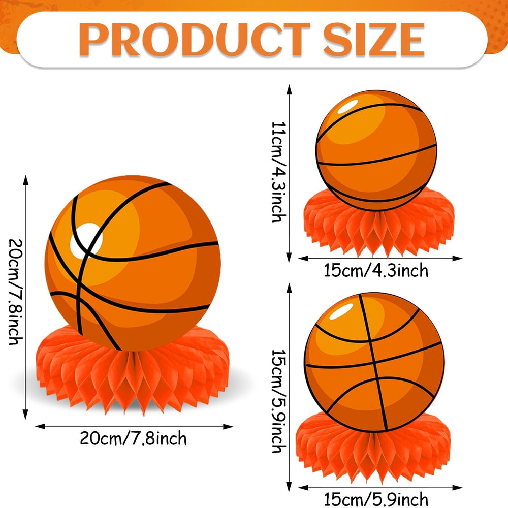 QOUBAI basketball centerpiece honeycomb 5-5 inch size to enhance mid-size celebrations