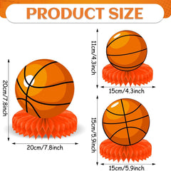 QOUBAI basketball centerpiece honeycomb 5-5 inch size to enhance mid-size celebrations