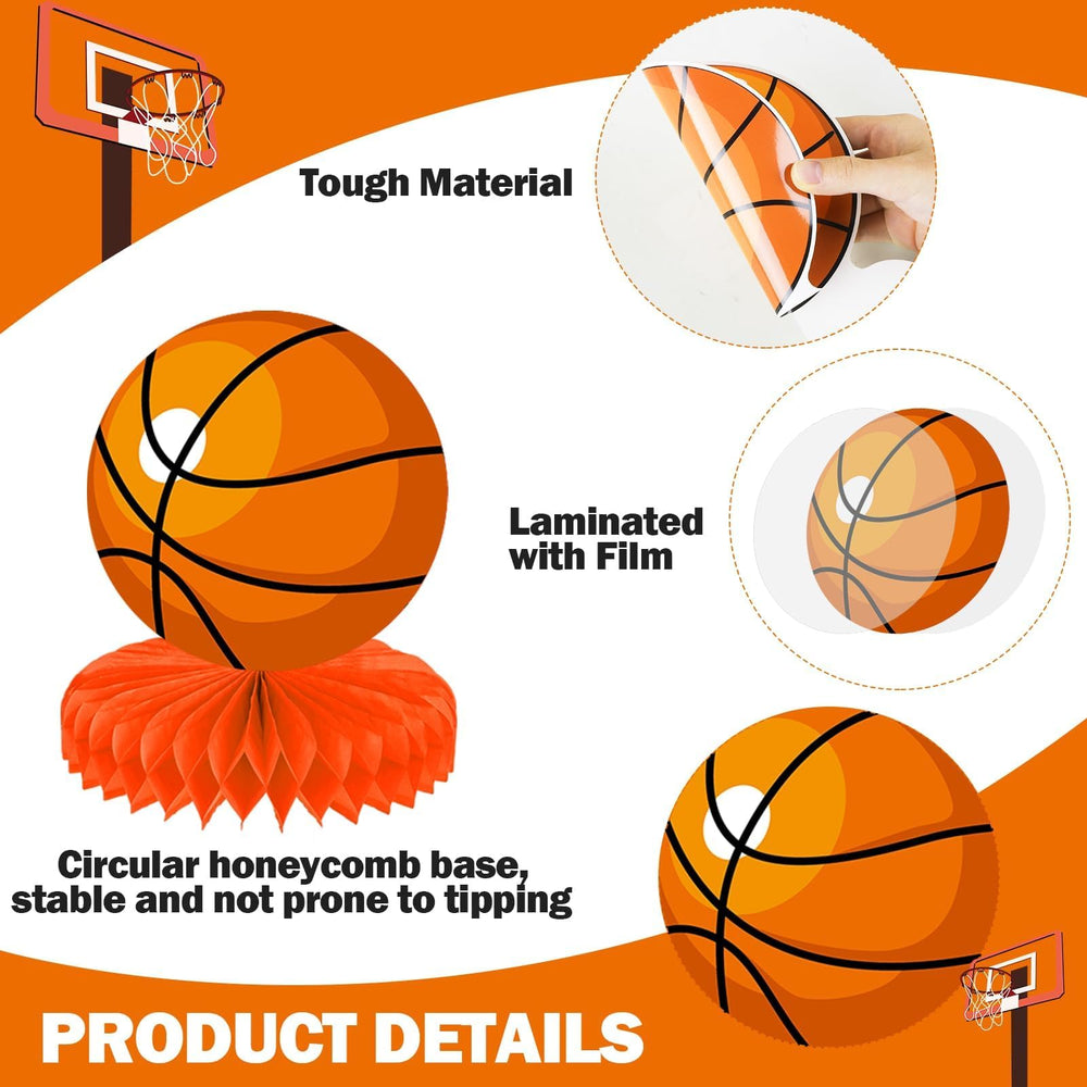 QOUBAI basketball centerpiece honeycomb 6-7 inch size creates a striking focal point