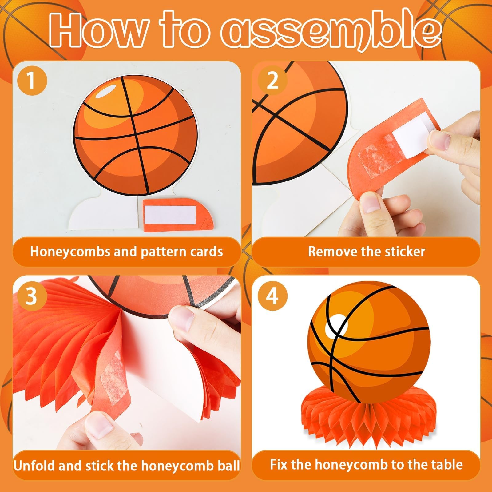 QOUBAI orange and black basketball honeycomb collection adds playful sport vibe