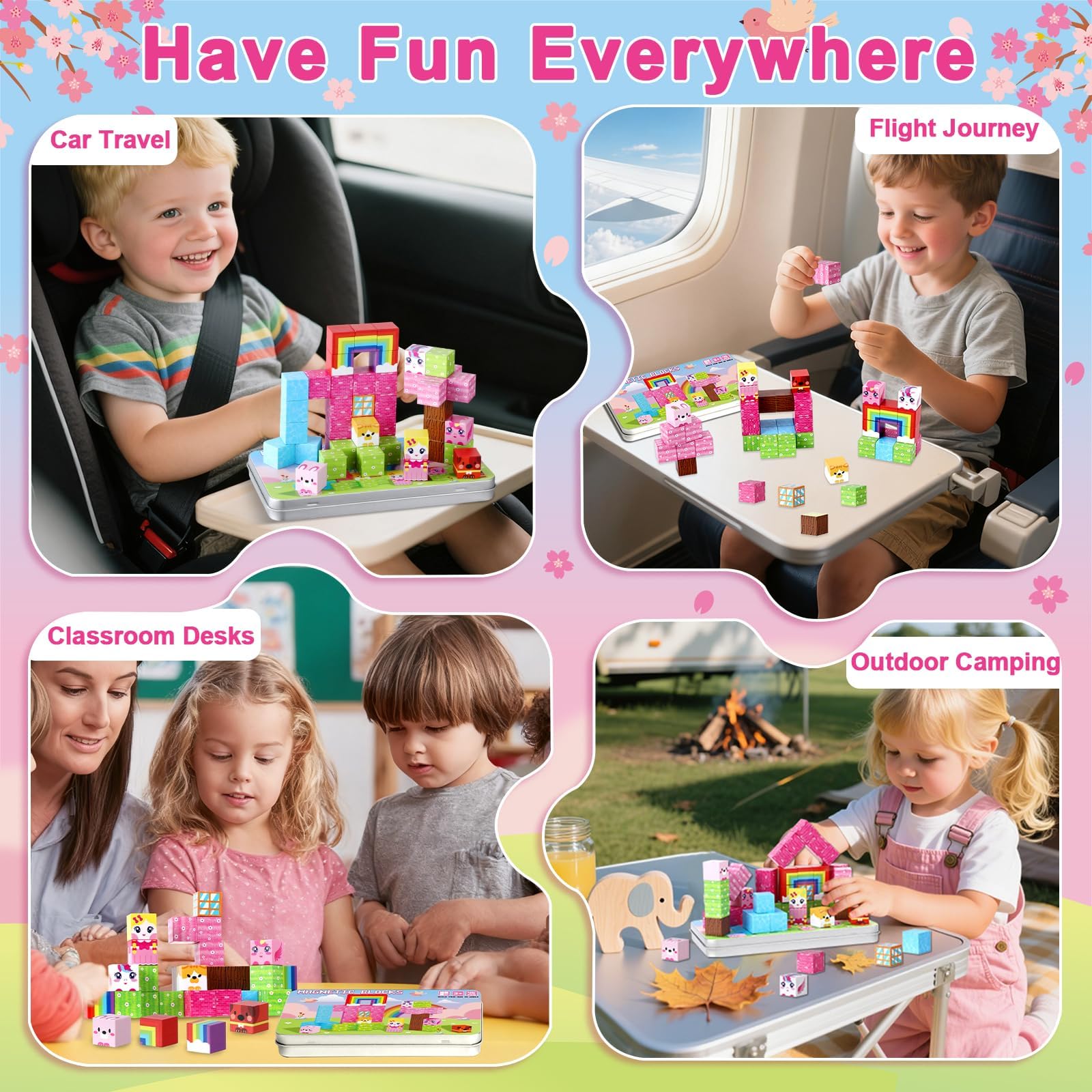 QOUBAI textured pieces invite tactile play and sensory discovery.
