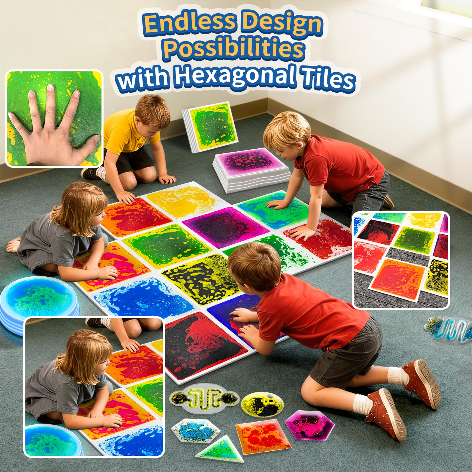 Qoytqoy Liquid Sensory Tiles line-path supports stepping sequences for calm movement.