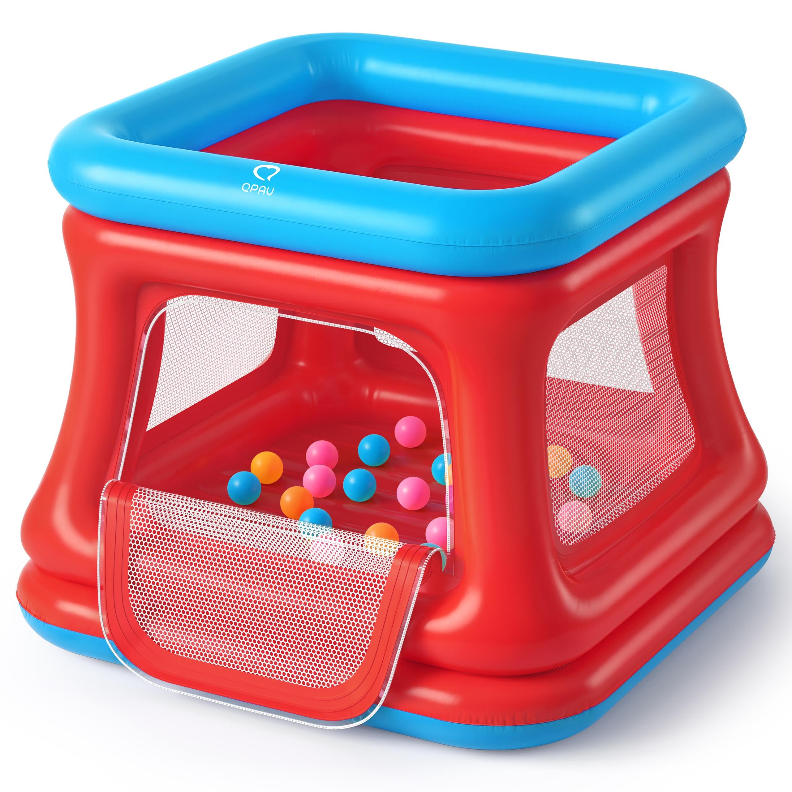 QPAU 3-in-1 bounce house front view shows a safe, active play space for toddlers.